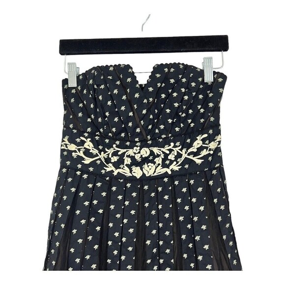 Lithe Anthropologie Womens Size 2 Strapless Embroidered Cocktail Dress - Picture 2 of 4